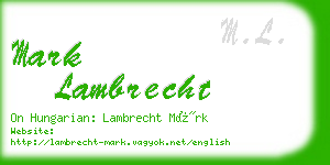 mark lambrecht business card